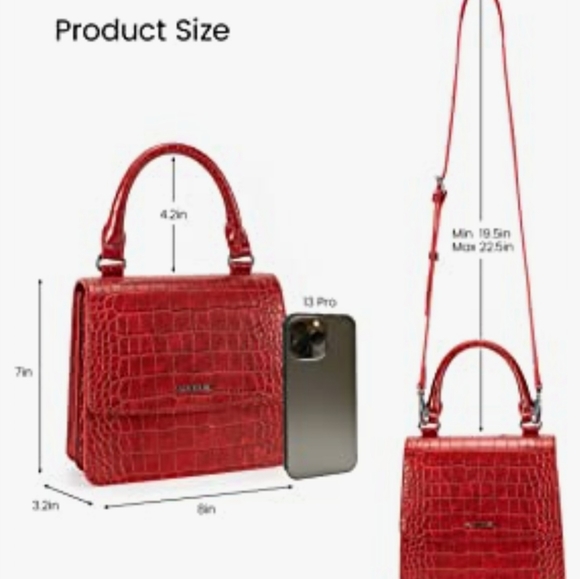 JACKIE & JILL RED VEGAN LEATHER CROSSBODY PURSE NWT - Picture 5 of 6